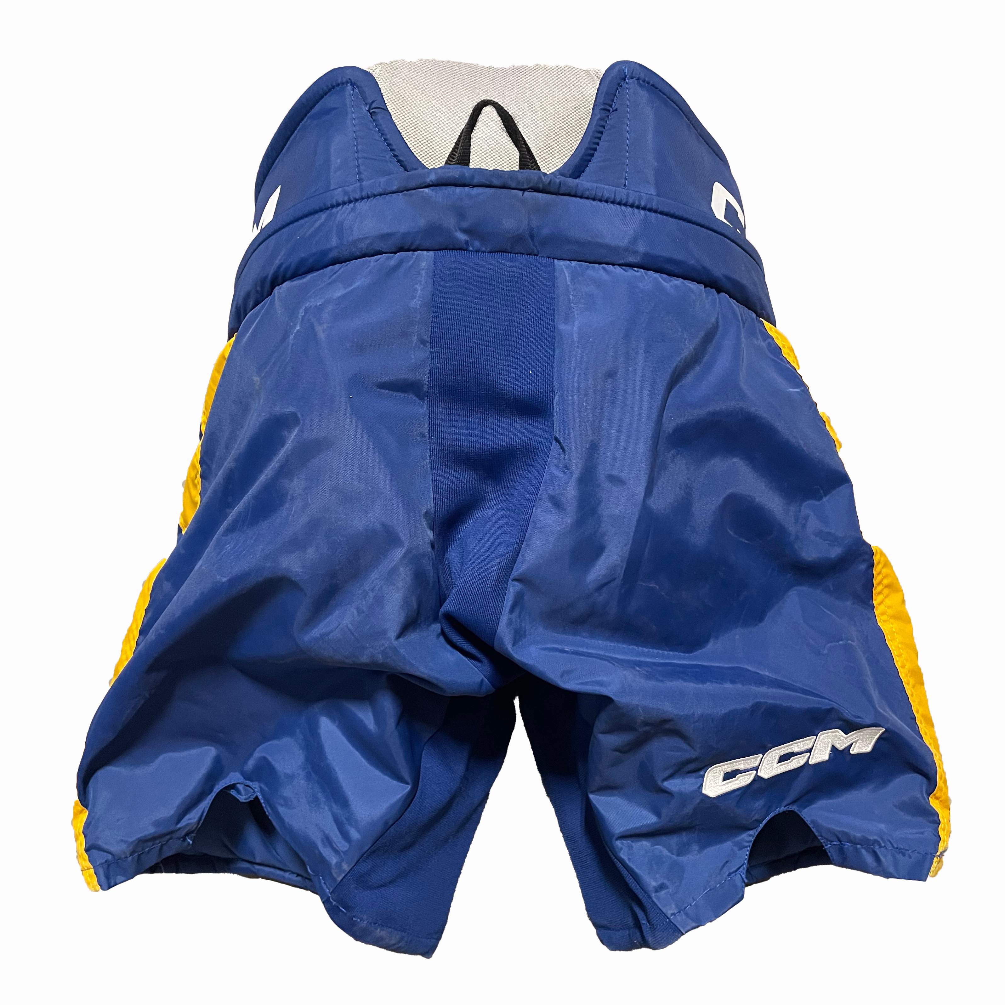 CCM HPG12A - Pantalon de gardien de but de hockey WHL Pro Stock d'occasion (bleu/jaune)